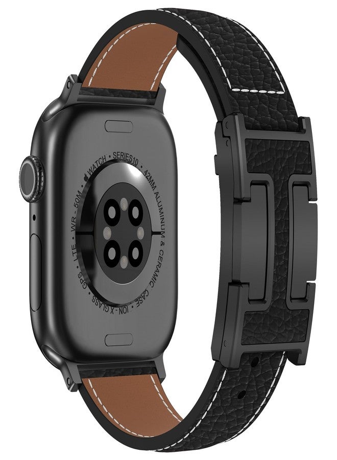 CHANCHY Leather Magnetic Watch Band Compatible with Apple Watch Bands 40mm 38mm 41mm 42mm 44mm 45mm 46mm, Top Grain Leather Dressy Band for Women Men iWatch Ultra SE3 Series 11/10/9/8/7/6/5/4/3/2/1 - Image 1